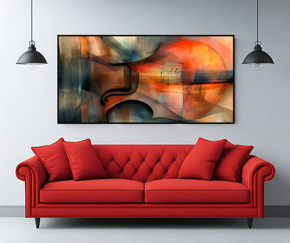 "Musical Fragments" - Abstract Violin Cubist Art Print