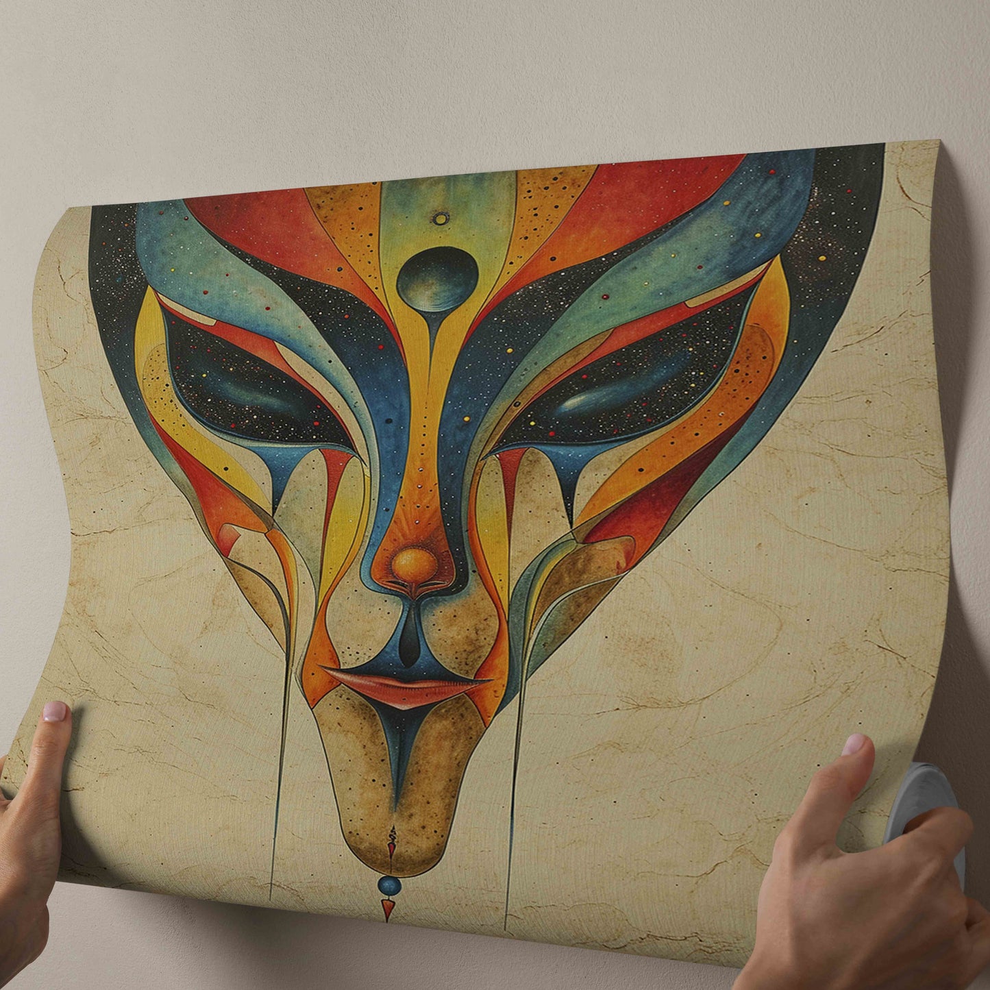 "Celestial Gaze" – Surreal Visionary Portrait Canvas Painting