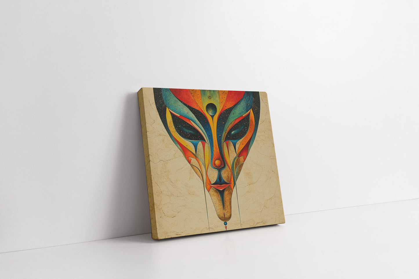 "Celestial Gaze" – Surreal Visionary Portrait Canvas Painting