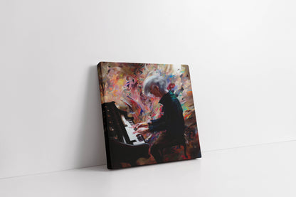 "Timeless Harmony: Abstract Pianist Art Print"